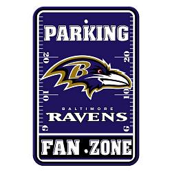 Baltimore Ravens Sign - Plastic - Fan Zone Parking - 12 in x 18 in