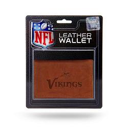 Minnesota Vikings Wallet Trifold Leather Embossed