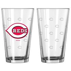 Cincinnati Reds Glass Pint Satin Etch 2 Piece Set