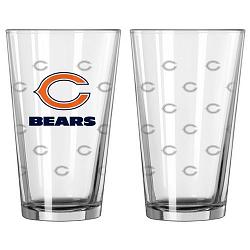 Chicago Bears Glass Pint Satin Etch 2 Piece Set