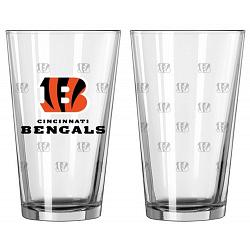 Cincinnati Bengals Glass Pint Satin Etch 2 Piece Set