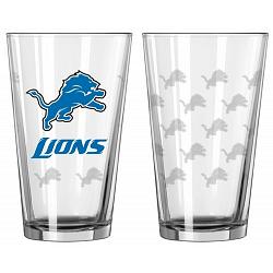 Detroit Lions Satin Etch Pint Glass Set