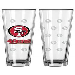 San Francisco 49ers Satin Etch Pint Glass Set