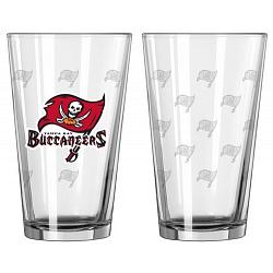 Tampa Bay Buccaneers Satin Etch Pint Glass Set