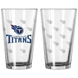 Tennessee Titans Glass Pint Satin Etch 2 Piece Set