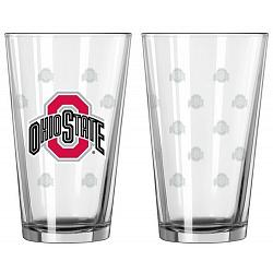 Ohio State Buckeyes Satin Etch Pint Glass Set