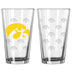 Iowa Hawkeyes Glass Pint Satin Etch 2 Piece Set