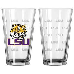 LSU Tigers Glass Pint Satin Etch 2 Piece Set