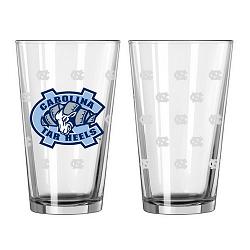 North Carolina Tar Heels Satin Etch Pint Glass Set