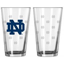 Notre Dame Fighting Irish Satin Etch Pint Glass Set