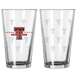 Texas Tech Red Raiders Glass Pint Satin Etch 2 Piece Set