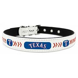 Texas Rangers Pet Collar Classic Baseball Leather Size Medium