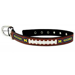 Michigan Wolverines Pet Collar Classic Football Leather Size Medium
