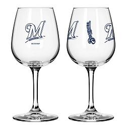 Milwaukee Brewers Glass 12oz Wine Game Day