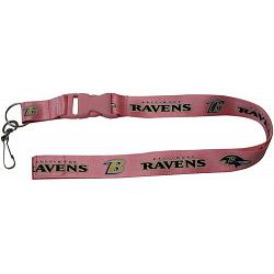 Baltimore Ravens Lanyard Breakaway with Key Ring Style Pink Design