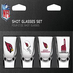 Arizona Cardinals Shot Glass 2oz 4 Pack