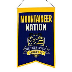 West Virginia Mountaineers Banner 14x22 Wool Nations
