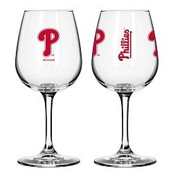 Philadelphia Phillies Glass 12oz Wine Game Day