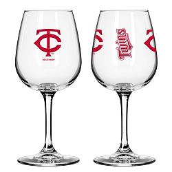 Minnesota Twins Glass 12oz Wine Game Day