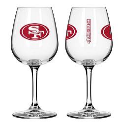 San Francisco 49ers Glass 12oz Wine Game Day