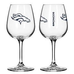 Denver Broncos Glass 12oz Wine Game Day