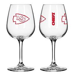 Kansas City Chiefs Glass 12oz Wine Game Day