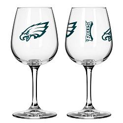 Philadelphia Eagles Glass 12oz Wine Game Day