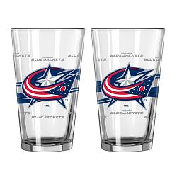 Columbus Blue Jackets Glass Pint Satin Etch 2 Piece Set