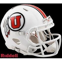 Utah Utes Helmet Riddell Replica Mini Speed Style White Alternate White Facemask