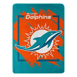 Miami Dolphins Blanket 46x60 Micro Raschel Dimensional Design Rolled