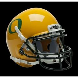 Oregon Ducks Schutt Mini Helmet -  Gold w/DG Decal Alternate Helmet