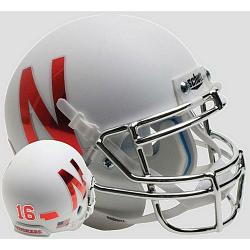 Nebraska Cornhuskers Helmet Schutt XP Authentic Full Size White Alternate Silver Chrome Guard