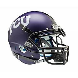 TCU Horned Frogs Schutt XP Authentic Full Size Helmet - Matte Purple Alternate 1