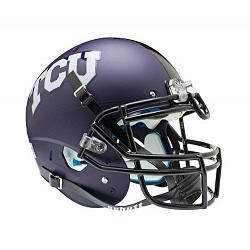 TCU Horned Frogs Schutt XP Authentic Full Size Helmet - Matte Purple Aquatech Alternate 2