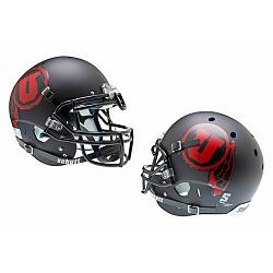 Utah Utes Schutt Authentic XP Full Size Helmet - Matte Black Red Alternate 1