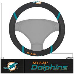 Miami Dolphins Steering Wheel Cover Mesh/Stitched