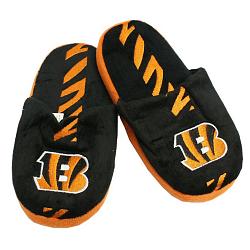 Cincinnati Bengals Slipper - Youth 8-16 Size 5-6 Stripe - (1 Pair) - L