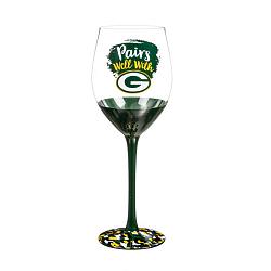 Evergreen Enterprises Green Bay Packers Glass 17oz Wine Stemmed Boxed