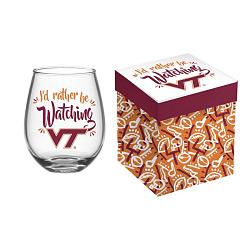 Evergreen Enterprises Virginia Tech Hokies Glass 17oz Wine Stemless Boxed
