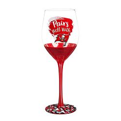 Tampa Bay Buccaneers Glass 17oz Wine Stemmed Boxed