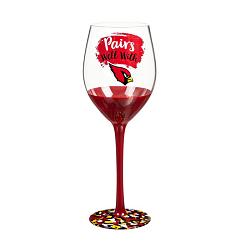 Arizona Cardinals Glass 17oz Wine Stemmed Boxed