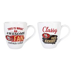 San Francisco 49ers Coffee Mug 17oz Ceramic 2 Piece Set with Gift Box