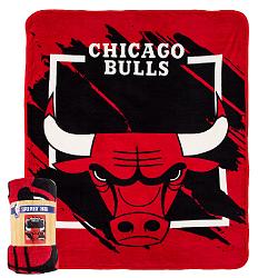 Chicago Bulls Blanket 46x60 Micro Raschel Dimensional Design Rolled