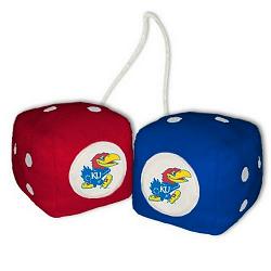 Kansas Jayhawks Fuzzy Dice CO