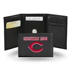 Rico Industries Cincinnati Reds Embroidered Leather Tri-Fold Wallet -