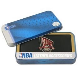 New Jersey Nets Checkbook Cover Embroidered Leather CO