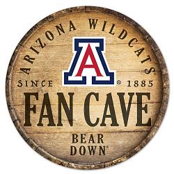 Arizona Wildcats Sign Wood 14 Inch Round Barrel Top Design