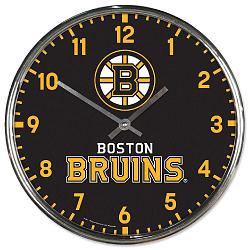 Boston Bruins Round Chrome Wall Clock