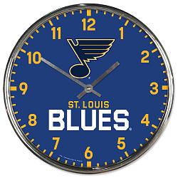 St. Louis Blues Clock Round Wall Style Chrome