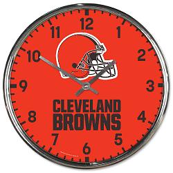 Cleveland Browns Round Chrome Wall Clock